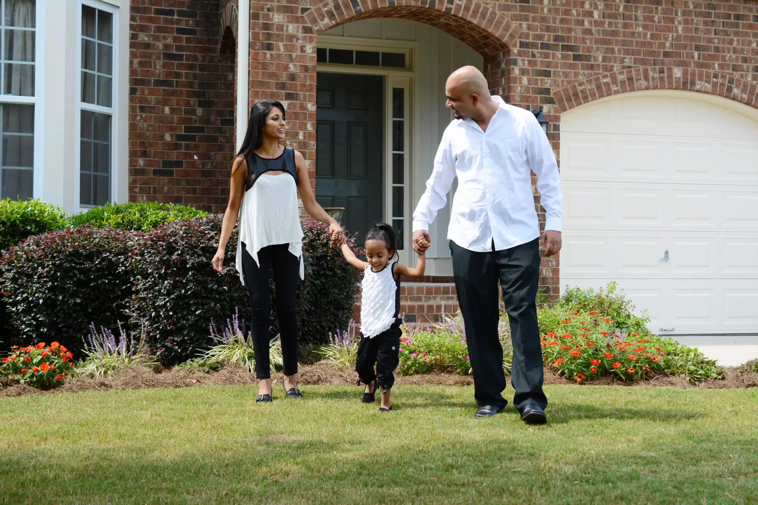 Family outside together on a nice day